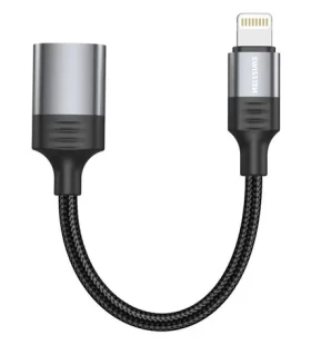 SWISSTEN TEXTILE OTG adaptér Lightning (M) na USB-A (F) 0.13m černá (73501217)