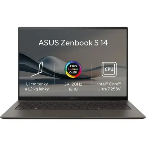 ASUS Zenbook S 14 OLED šedá / 14" 2880x1800 T / Intel Core Ultra 7 258V 2.2GHz / 32GB / 1TB SSD / Intel ARC 140V / W11P (UX5406SA-OLED093X)