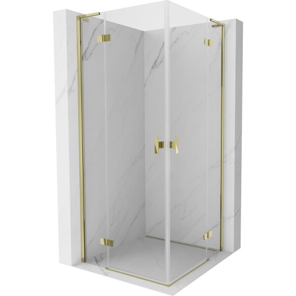 MEXEN/S - Mist-H L Duo sprchový kout dveře křídlové 95 x 95, transparent, zlato 8A5L-095L-095P-50-00