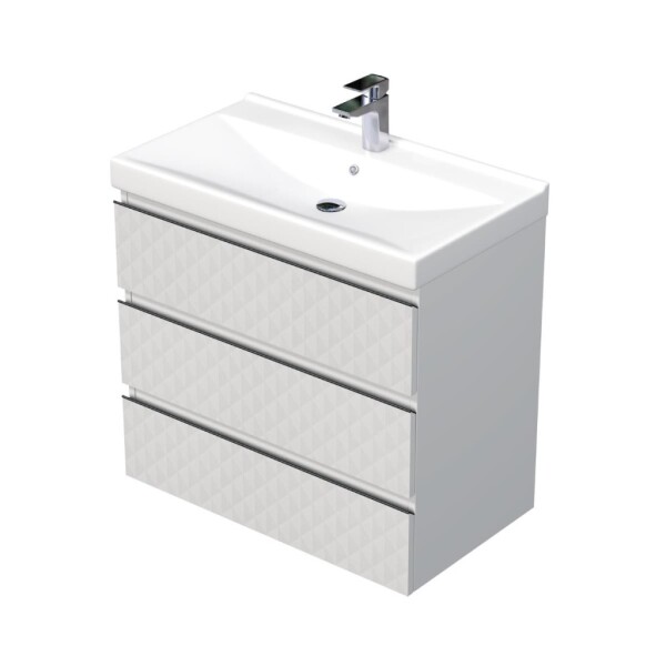 Koupelnová skříňka s umyvadlem SAT Cube Way 80x71x46 cm bílá mat CUBE3D46803ZBVER CUBE3D46803ZBVER