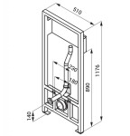 SANELA - Příslušenství Instalační modul pro závěsné WC, 112 cm SLR 03