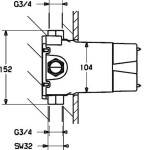 HANSA - Vario Montážní těleso pro termostatickou baterii pod omítku DN20 08050290