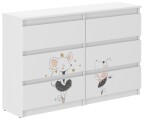 DumDekorace Dětská komoda s myší 77x30x140 cm