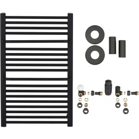 CERANO Koupelnový radiátorový set Antonio - ústřední výtápění - boční připojení - 484W - černá matná - 860x550 mm