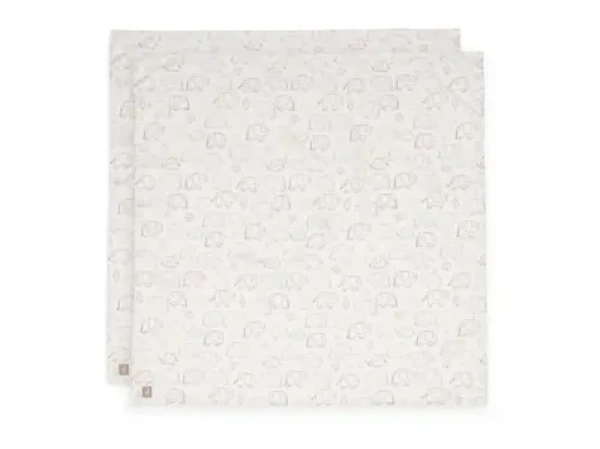 Jollein Pleny zavinovací 2 ks 115x115 cm Elephant Tales (535-852-68110)