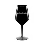 POHODINDA - černá nerozbitná sklenice na víno 470 ml