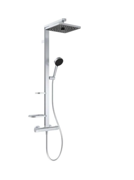 IDEAL STANDARD - Ceratherm ALU+ Sprchový set s termostatem, 26x26 cm, 2 proudy, stříbrná BE210SI