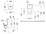 DURAVIT - D-Code Pisoár, zadní přívod vody, Rimless, alpská bílá 0829300000