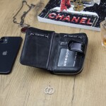 Luxusní dámská kožená peněženka Isidora croco, černá