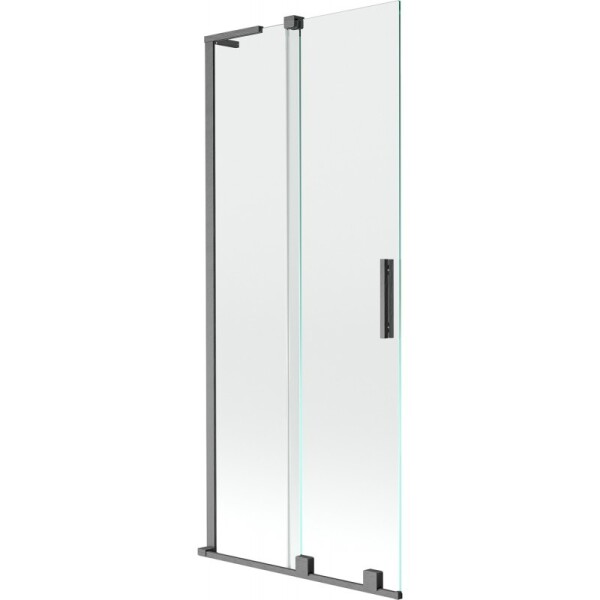 MEXEN/S - Velar L dvoukřídlá posuvná vanová zástěna 85 x 150, transparent, grafit kartáčovaná 896-085-003-01-66