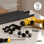 Černá roztažitelná dvojitá garnýž 168-305 cm Umbra CAPPA