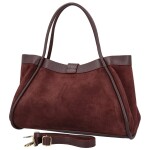 Módní dámská kožená kabelka na rameno Eris, tmavě vínová