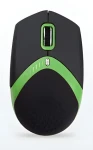 Exactgame AM-M101G černo-zelená / Ergonomická myš / Optická / 1600 DPI / Drátová USB (AMEI AM-M101G)