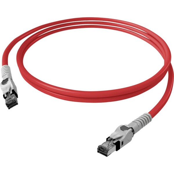 Easylan CP1ORMSMS0010 RJ45 síťové kabely, propojovací kabely CAT 6A S/FTP 1.00 m červená (jasná) dvoužilový stíněný, bez halogenů, samozhášecí 1 ks
