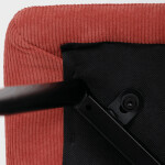 Židle jídelní, červená látka, černý kov