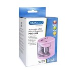 RAPESCO RAPESCO, PS12-USB, stolní ořezávátko se dvěma otvory, vstup na USB nebo baterie, růžová
