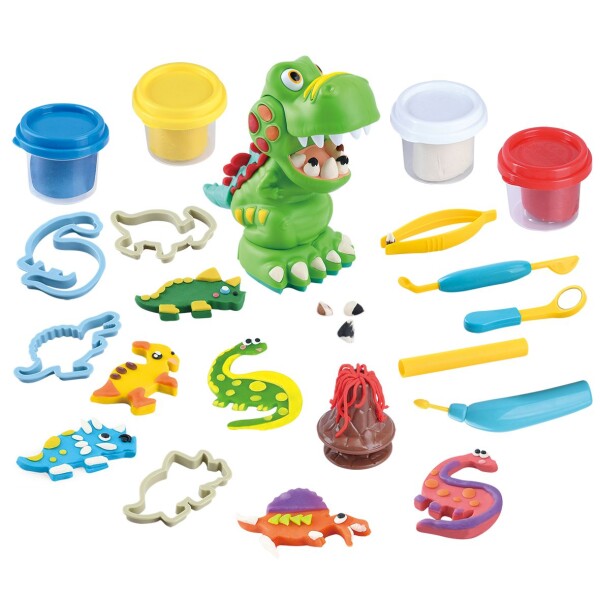 Playgo Modelína zubař dino set 4x56 g, PLAYGO, W037819