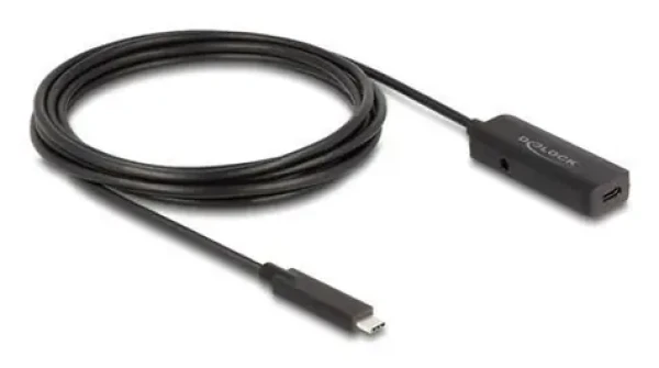 DeLock USB-C aktivní prodlužovací kabel / Kabel / USB C (M) - USB C (F) / 3 m / 10 Gbps / USB 3.2 Gen 2 / černá (80027)