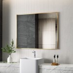 Erga Rectangle, obdélníkové zrcadlo 100x80 cm, zlatý rám, ERG-V01-RECTAGLE-1080-GD