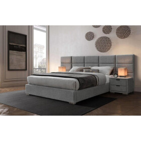 Čalouněná postel Ludvig 160x200, šedá, bez matrace