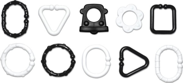 Plastové tvary černobílé řetěz 10 ks v sáčku