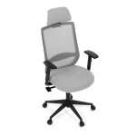 Židle kancelářská, šedá MESH síťovina, šedá látka, plastový kříž, synchronní mechanismus, kolečka pro tvrdé povrchy
