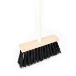 Koště průmyslové, 25x6cm, s násadou 120cm, vlákno 12cm PET černé