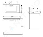 GEBERIT - ONE Umyvadlo nábytkové 900x400x130 mm, skrytý přepad, bez otvoru pro baterii, vodorovný odtok, KeraTect, bílá 500.395.01.1