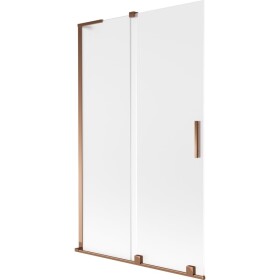 MEXEN/S - Velar L dvoukřídlá posuvná vanová zástěna 110 x 150, dekor, růžové zlato 896-110-003-31-60