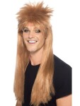 Smiffys.com Paruka Rocker Mullet 80. léta hnědá