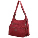 Trendy dámský textilní kabelko-batoh Coveri Venesta, tmavě červený