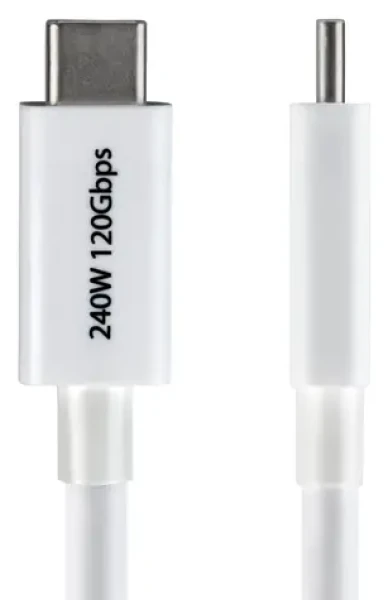 StarTech Thunderbolt 5 bílá / Kabel / 0,5 m / 80/120 Gb/s / 240 W / 8K 60Hz (TBLT5MM50CM240WWH)