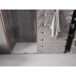 MEXEN/S - Velar posuvné sprchové dveře 90, transparent, růžové zlato 871-090-000-01-60