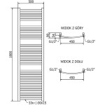 MEXEN/S - Helios radiátor + topná tyč 1800 x 500 mm, 900 W, zlatá W103-1800-500-2900-50