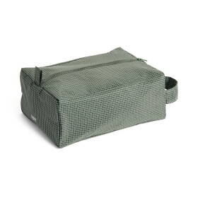 HAY Kosmetická taštička Grid S Dark Green, zelená barva, textil