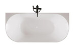 Erga Norah Slim, volně stojící vana ke stěně 170x70 cm + odtoková zátka, bílá lesklá, ERG-NORAH-SLIM-170070-WH-WH