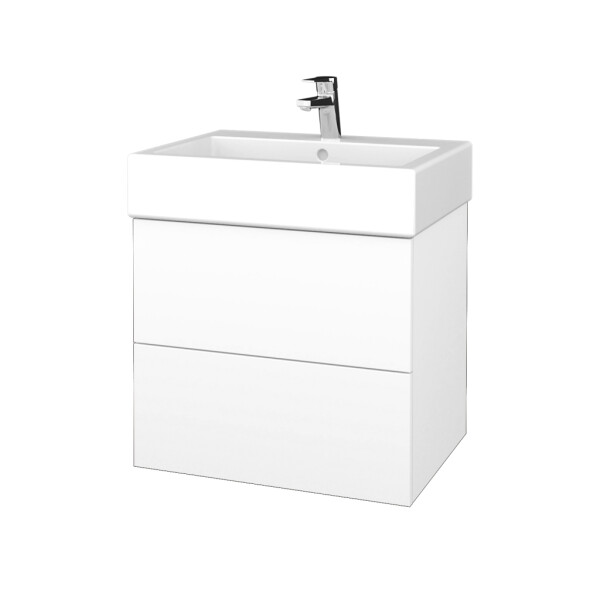 Dřevojas - Koupelnová skříňka VARIANTE SZZ2 60 pro umyvadlo Duravit Vero - M01 Bílá mat / M01 Bílá mat 265816