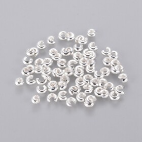 Krytka na zamačkávací rokajl - 3,0 mm - stříbrná - 1ks