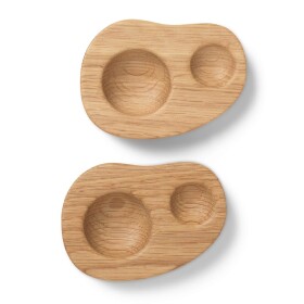 Ferm Living Dřevěný stojánek na vejce Cairn – set 2 ks, přírodní barva, dřevo,