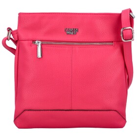 Stylová dámská koženková crossbody kabelka Mawirana, fuchsiová