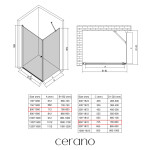 CERANO - Sprchový kout Antelo L/P - 6 mm - černá matná, transparentní sklo - 80x80x190 - otočný CER-434007