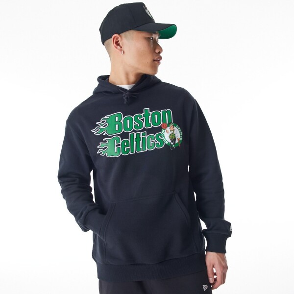 New Era Pánská mikina Boston Celtics NBA Flame Print Oversized Hoodie Velikost: L