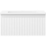 MEXEN/S - Rivel koupelnová skříňka 50 cm s umyvadlem Otis, 1 šuplík, reliéf , bílá mat 91A20-05023-1-BF01-W18M01