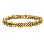 Pánský ocelový náramek Miami Cuban Gold 8 mm, Zlatá 19 cm