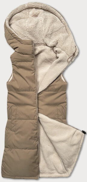 Béžová oboustranná dámská vesta typu "beránek" J Style (16M9166-62) odstíny béžové L (40)