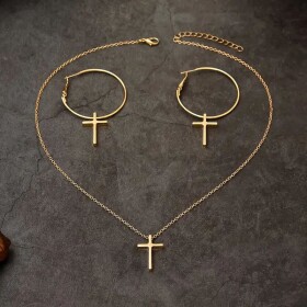 Dovoz Náhrdelník + náušnice s křížkem