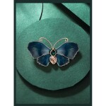 Luxusní brož Swarovski Elements Modrý motýl, Modrá