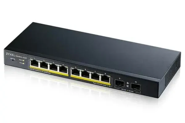 ZyXEL GS1900-10HP v2 / 10-Port Switch / 8x GbE RJ-45 / 2x GbE SFP / PoE 802.3at / QoS / VLAN (GS1900-10HP-EU0102F)