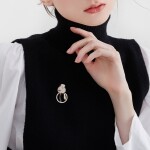 Vánoční brož se zirkony Sněhulák, Zlatá