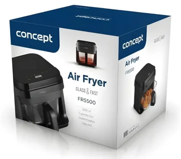 Concept FR5500 černá / Horkovzdušná fritéza / 1200 W / 5,5 l / 40-200°C / 7 programů (FR5500)
